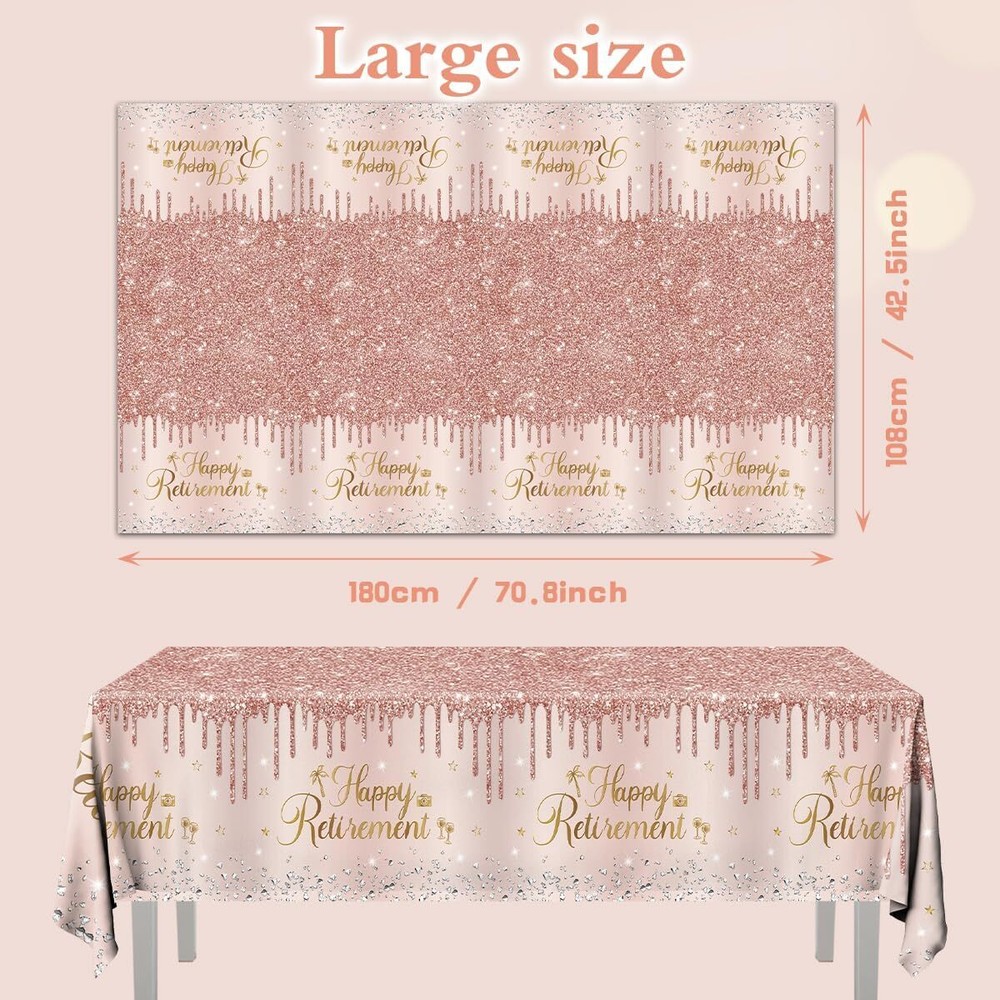3pcs Happy Retirement Tablecloths Party
