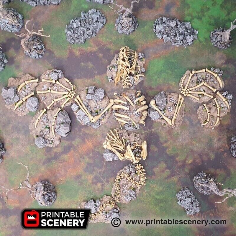 Dragon Graveyard Terrain, Scatter Terrain, Dungeon Master, Bone, (32mm)
