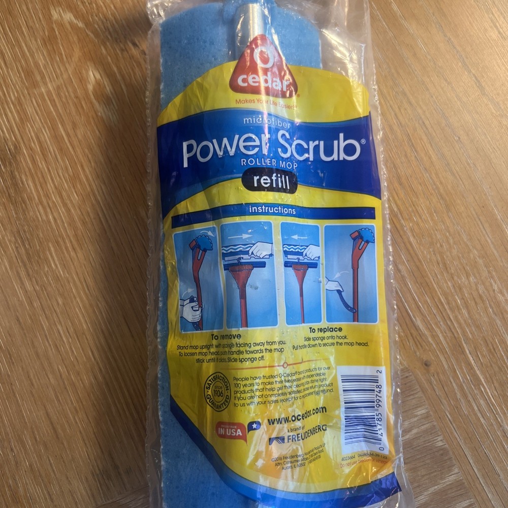 O Cedar Roller Mop Refill Microfiber Wave Sponge Fits Power Scrub Roller Mop NEW