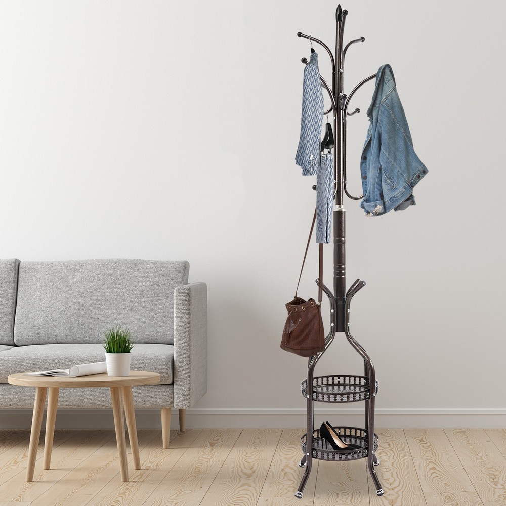 Coat Rack Stand Hat Bag Stand Coat Hanger Stand Sturdy High Space Utilization