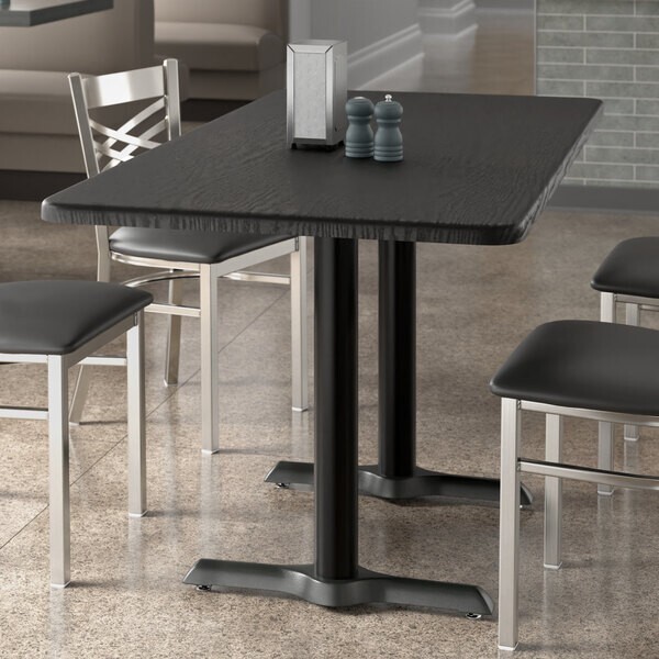 30" x 72" Rectangular Restaurant Table Top with Black Laminate Top Finish