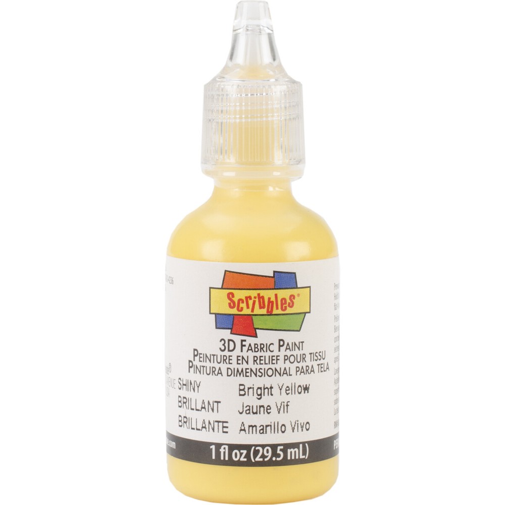 Scribbles 3D Fabric Paint 1oz Shiny - Bright Yellow