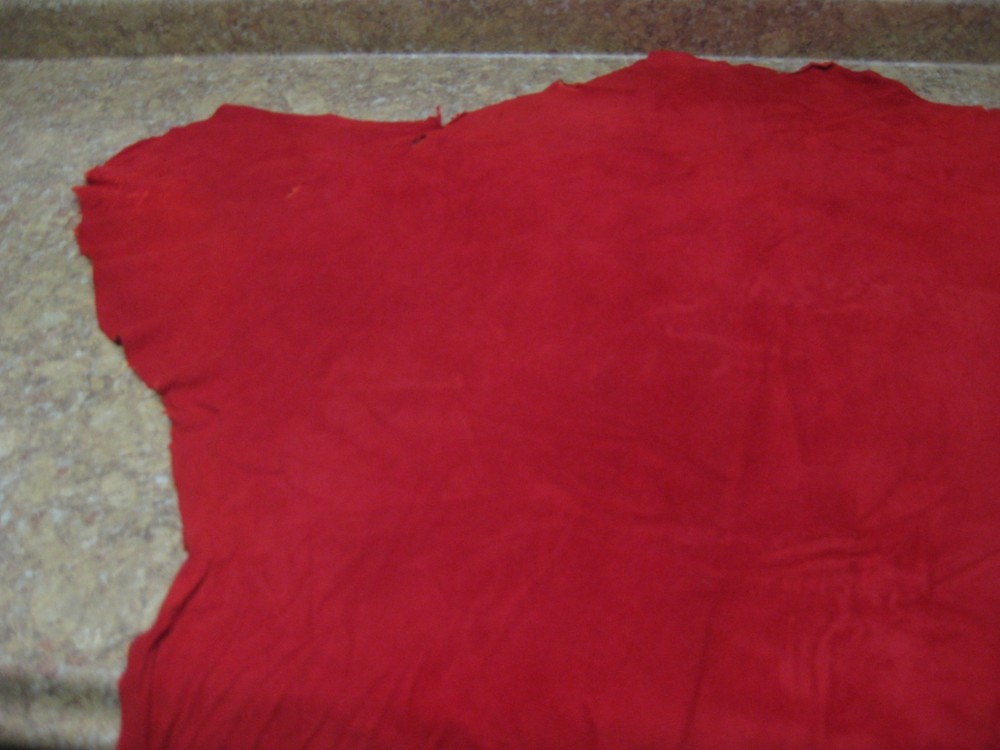 Red Suede Deer Leather #0006636 Row J
