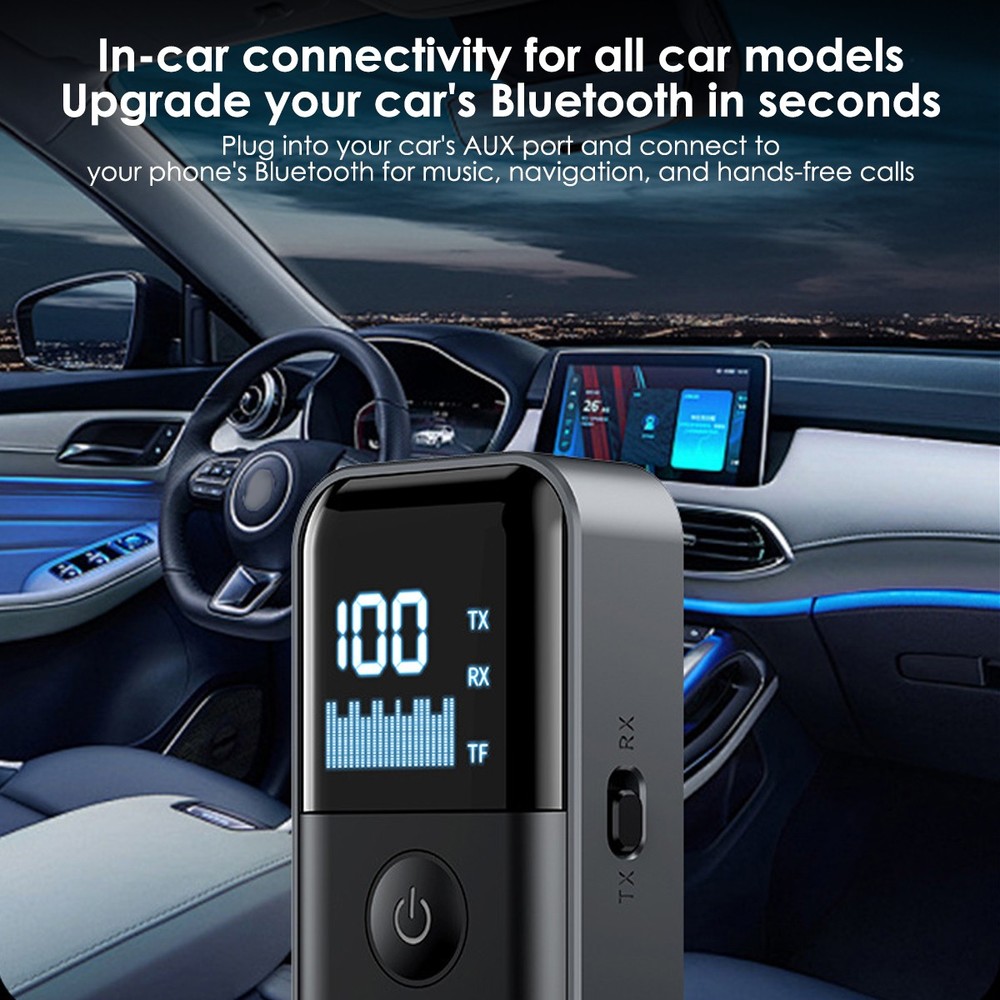 Digital Display Bluetooth 5.4 Audio Adapter TX RX Built-in Battery Type-C Fast