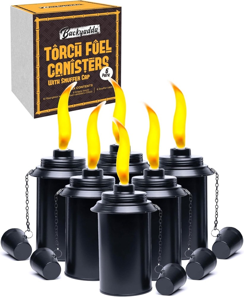 Torch Replacement Canisters (16 oz). Compatible with Tiki 6 Pack, Black