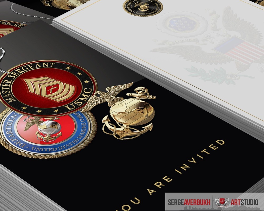 Customizable US Marine Master Sergeant 5x7 Invitation Template DIGITAL DOWNLOAD
