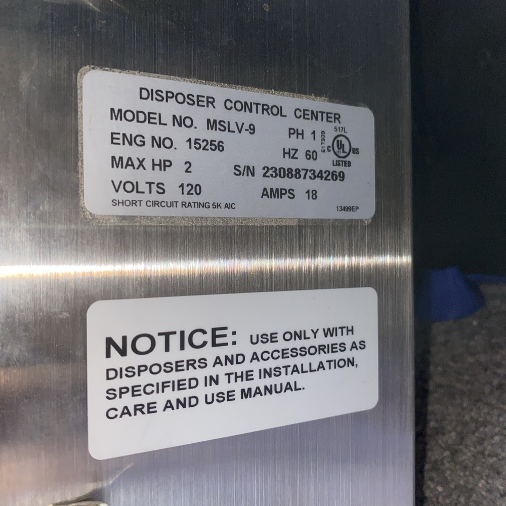 In-Sink-Erator MSLV-9 Disposer Control Panel Center