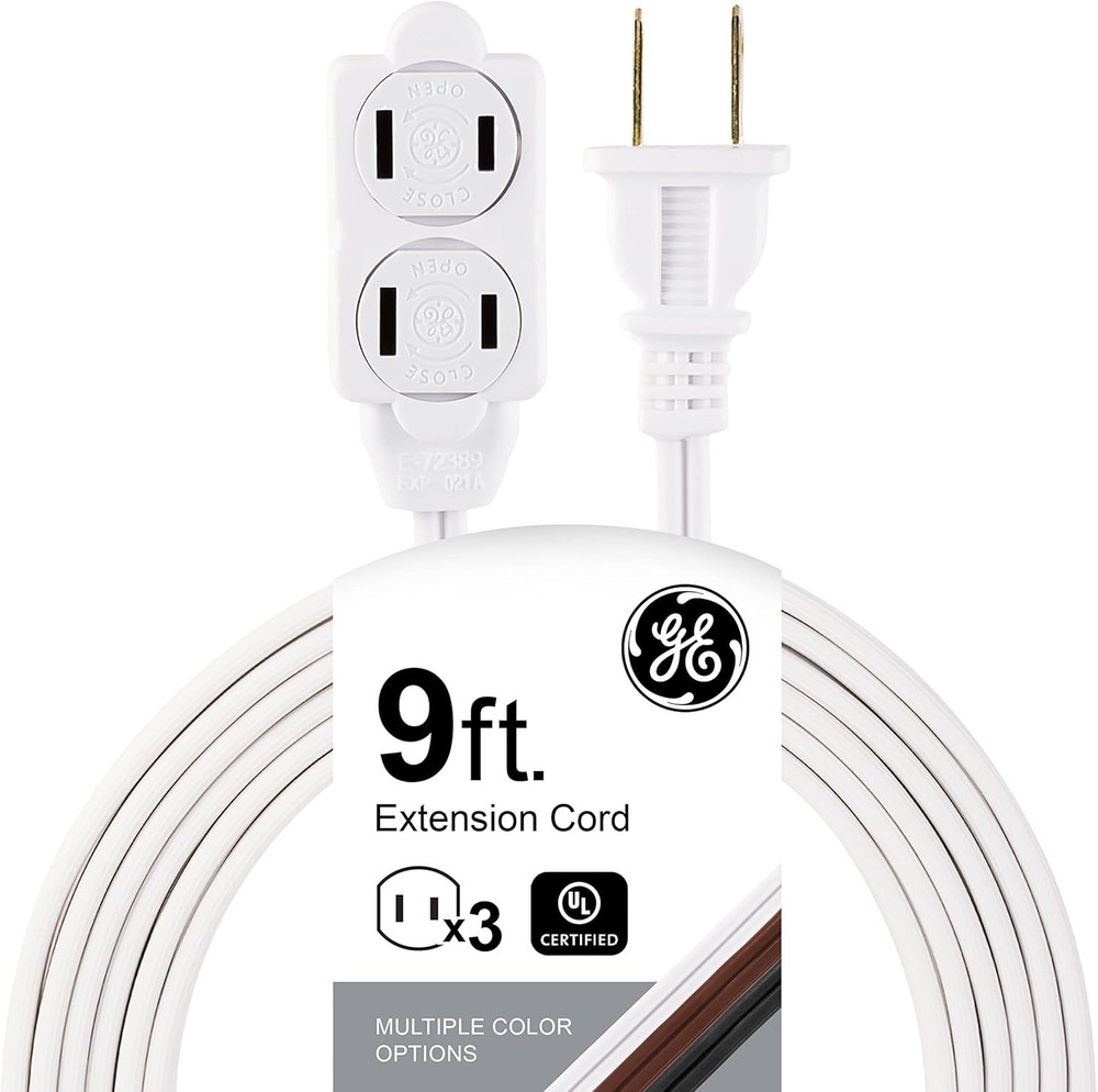 3-Outlet Power Strip, 9 Ft, White