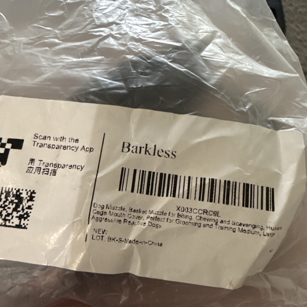 BARKLESS Dog Muzzle, Basket Muzzle for Biting, Chewing and Scavenging, Humane Me