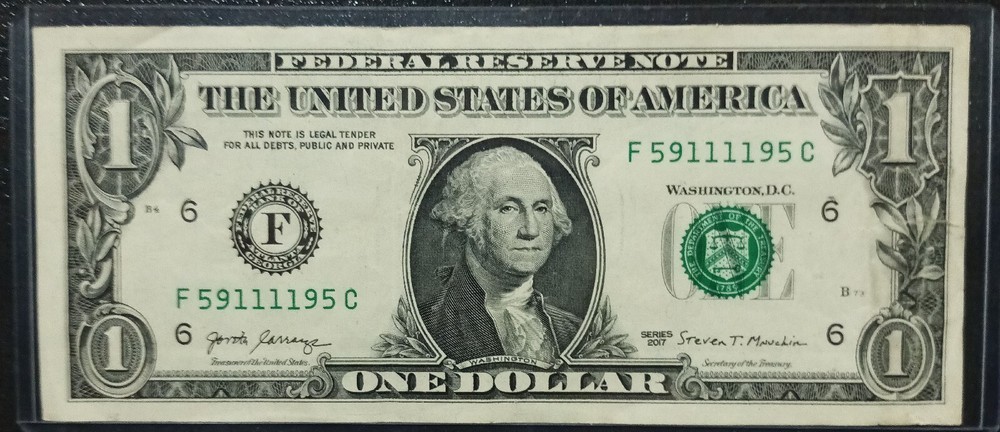 2017 $1 FRN **Super Radar**Ink Error Note!!!