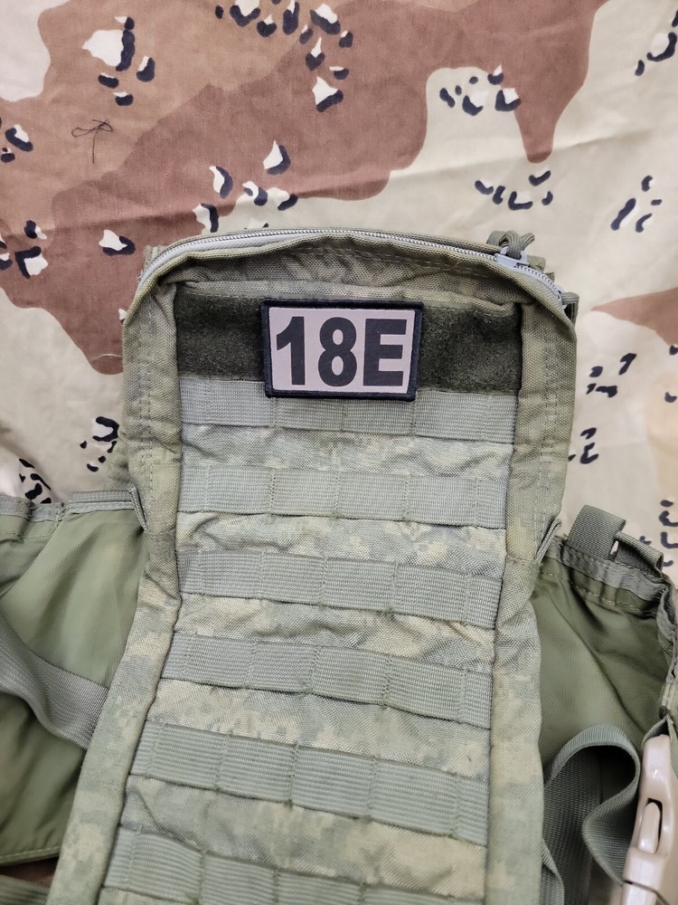 18E MOS TAN Hook Back Hat Bag 2x3 Patch Army Special Forces Echo Commo Sergeant