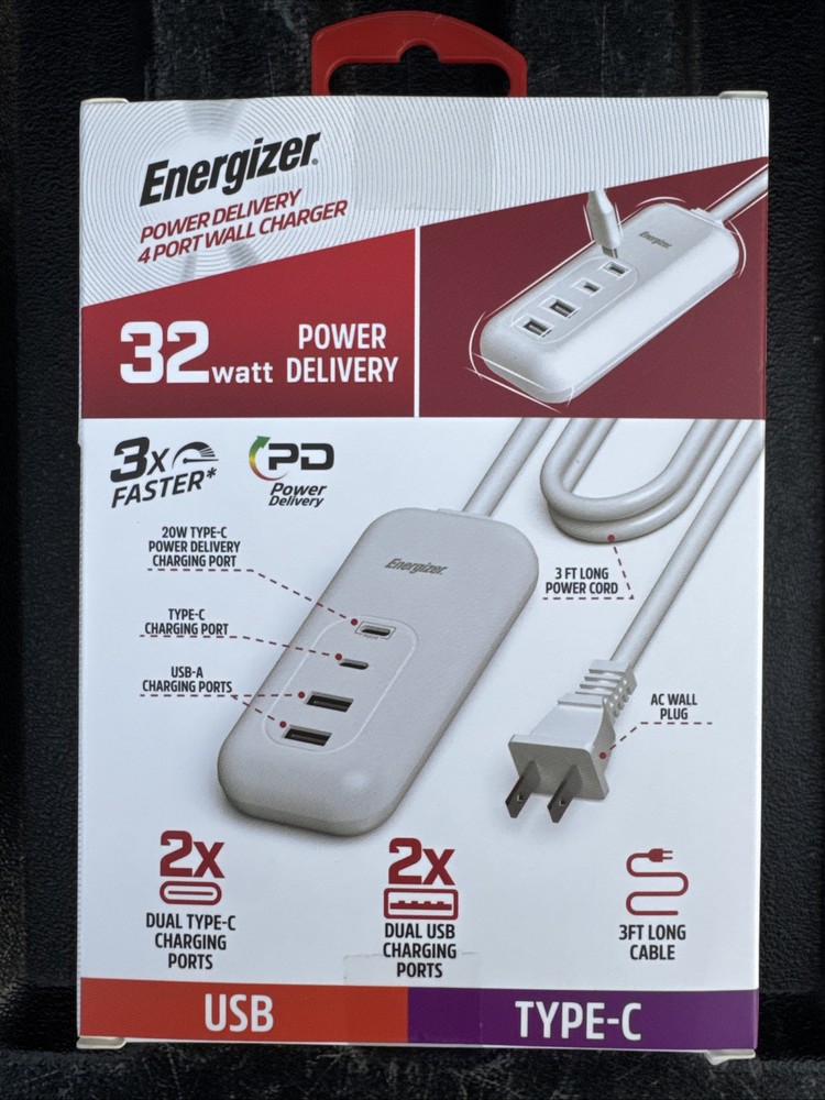 Energizer Power Delivery 4 Port Wall Charger