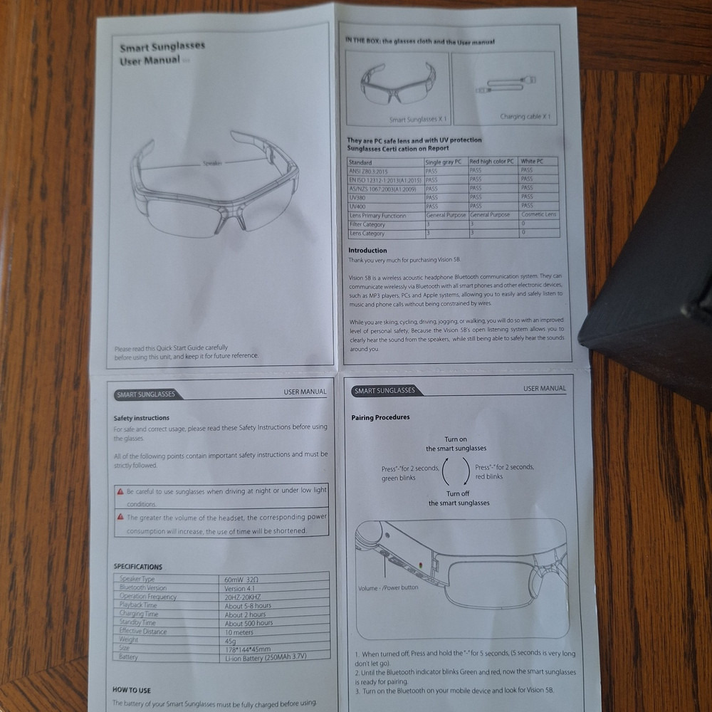 Smart Sunglasses Model Vision 5B