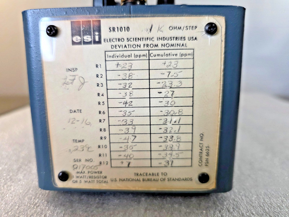 ESI SR1010 Resistance Transfer Standard 1 Kilohms/Step