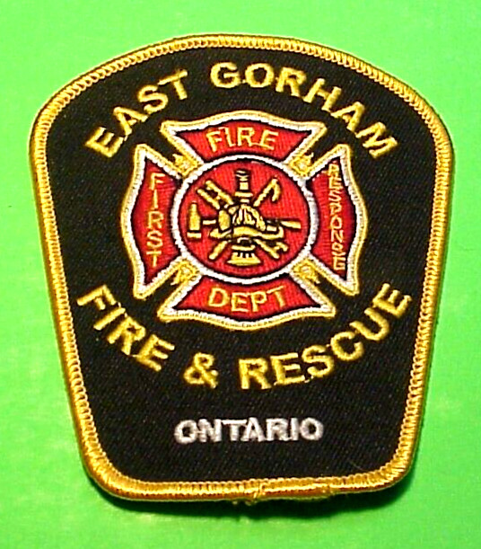 EAST GORHAM  ONTARIO  CANADA  FIRE & RESCUE  4" FIRE DEPT  PATCH