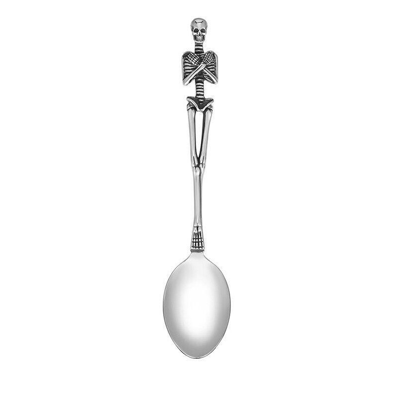 Stainless Mermaid Angel Skull Skeleton Spoon Fork Dinnerware Set Tableware Gift