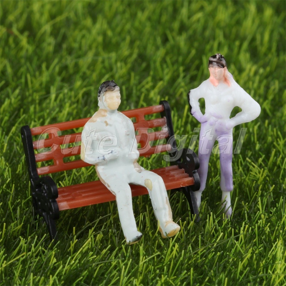 100Pcs Painted People Model Assorted Pose Railway Passengers Scenery Scale 1:200