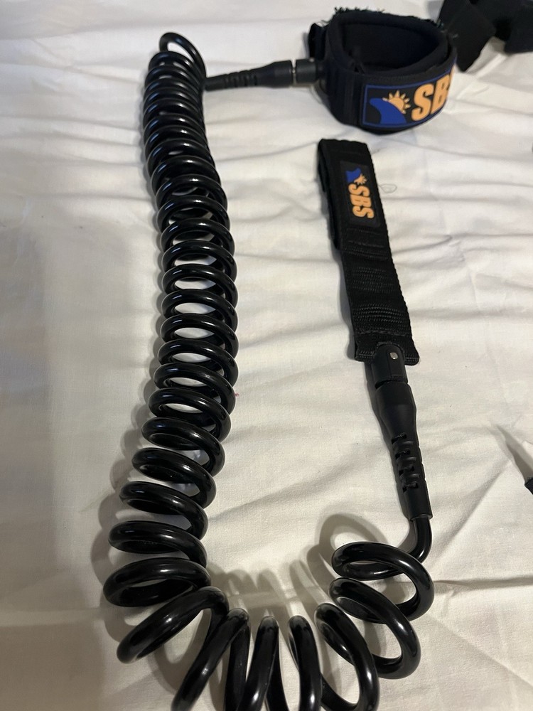 SBS Raystreak Paddleboard Coil SUP Leash & Deck Rigging Surfing Accessory Set