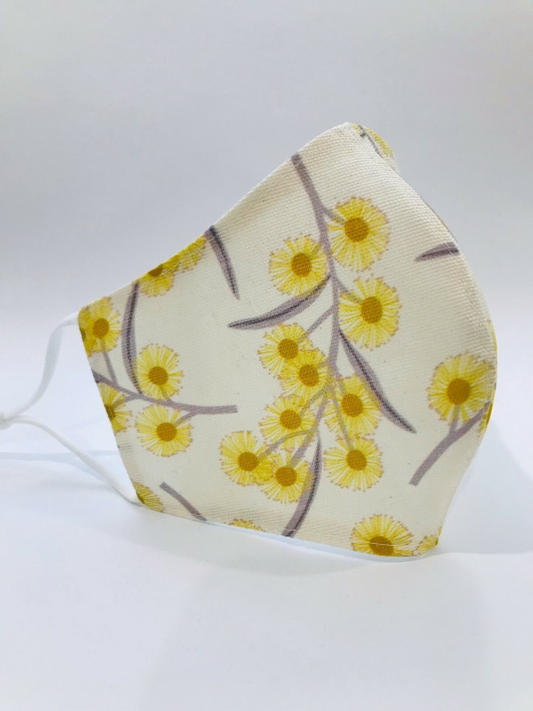 Face Mask 3 Layers -Wattle - Reusable & washable with filter pocket