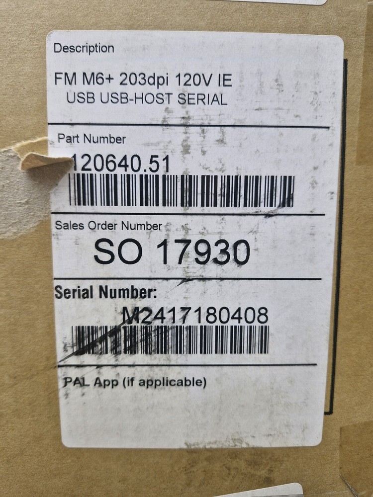 AMT Datasouth Fastmark M6 PS 203dpi Thermal Label Barcode Printer USB, Etherne