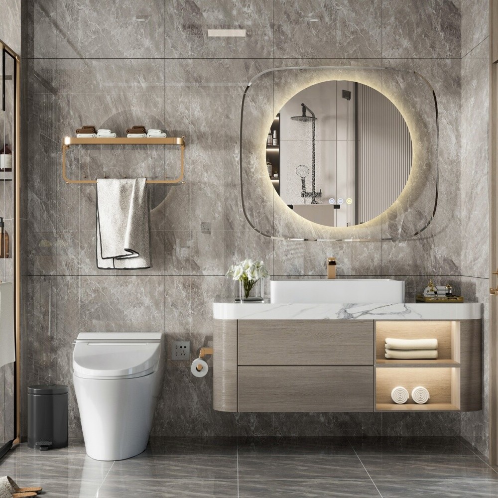 LED Bathroom Mirror Antifog Vanity Mirror Backlit Dimmable Hanging Makeup Mirror