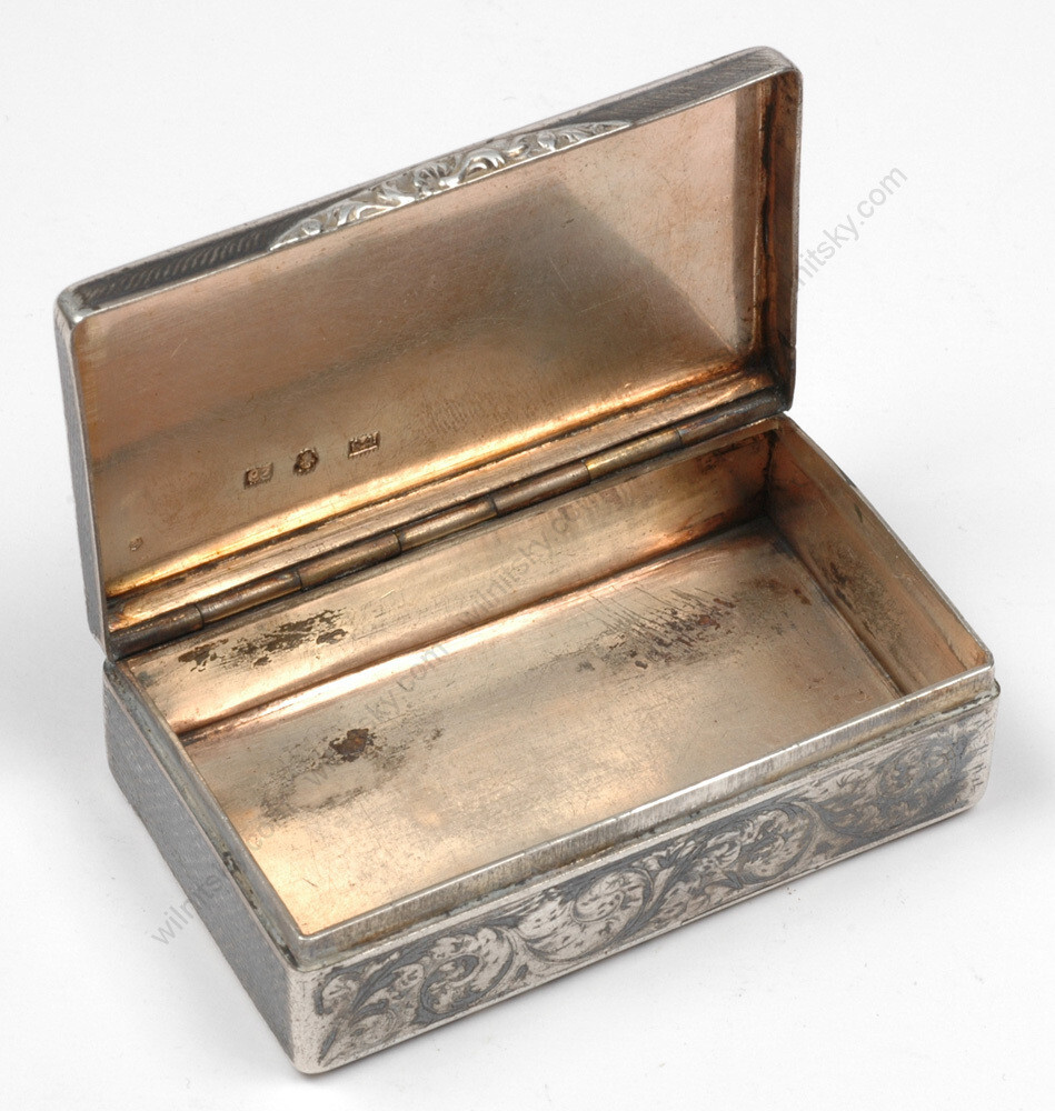 Moscow silver with niello box, 1845