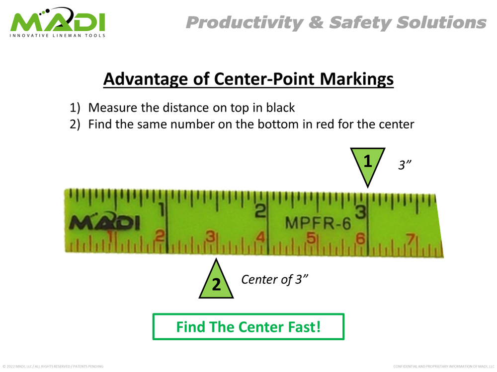 MADI MPFR-6 6' Inside Reading Fiberglass Folding Ruler