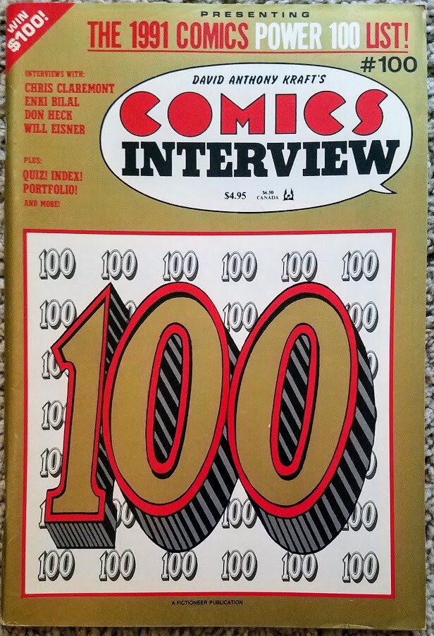 COMICS INTERVIEW #100, Sept 1991. Will Eisner, Chris Claremont, Alex Kotzky. NM-