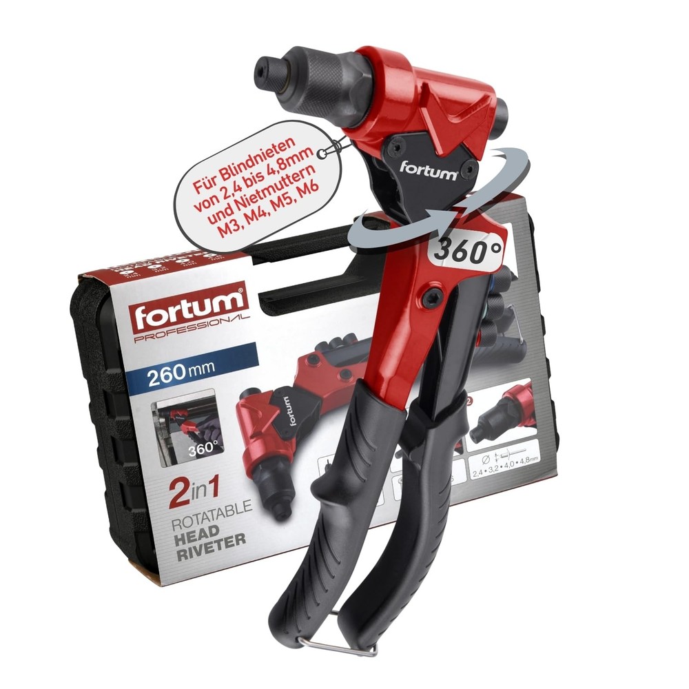 Combination Hand Riveter for Blind Rivets & Threaded Rivets I 360° Swivel Head | Rivet...