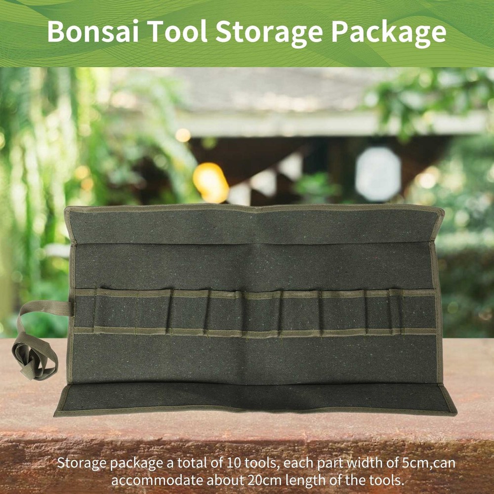 600x430Mm Japanese Bonsai Tools Storage Package Roll Bag Canvas Tool Set9081