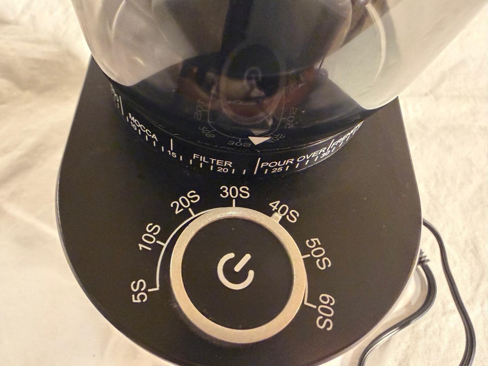 SOWTECH CONICAL BURR COFFEE GRINDER ELECTRIC MILL grain size timer 800W - BLACK