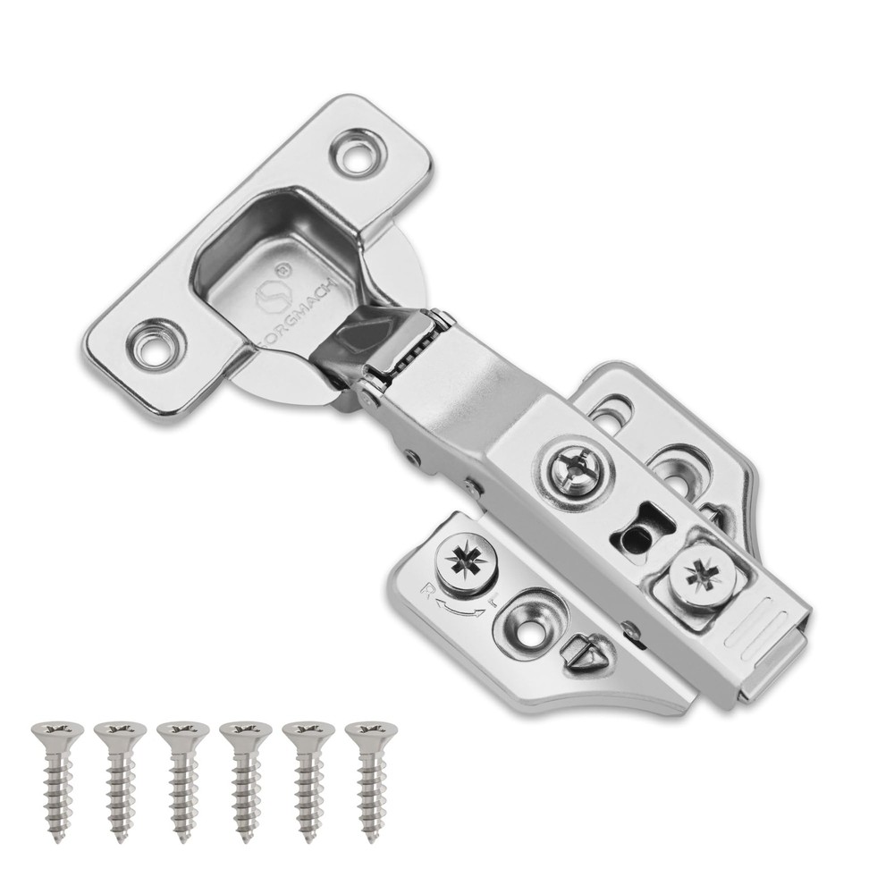 20 Pack Full Overlay Soft Close Cabinet Hinges 105° Frameless 3 Way Adjustabl...