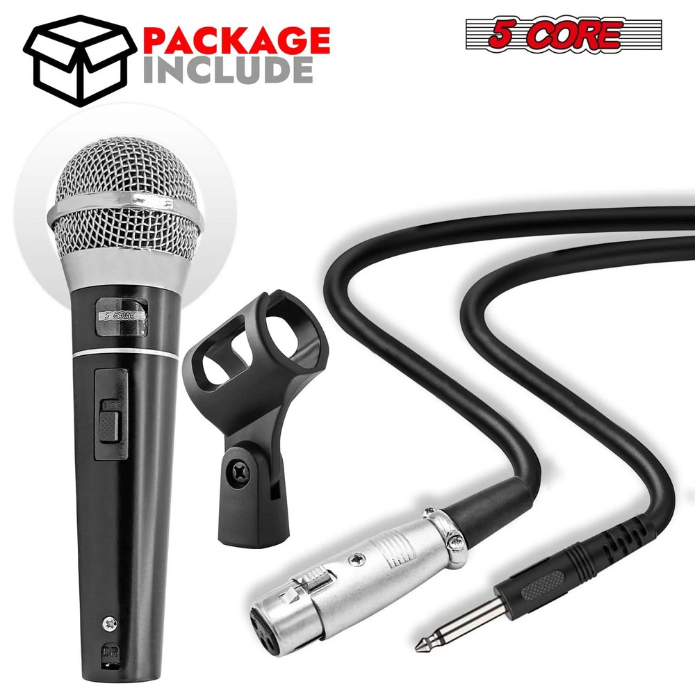 5Core XLR Microphone Dynamic Mic Karaoke Singing Studio Mics Handheld Microfono