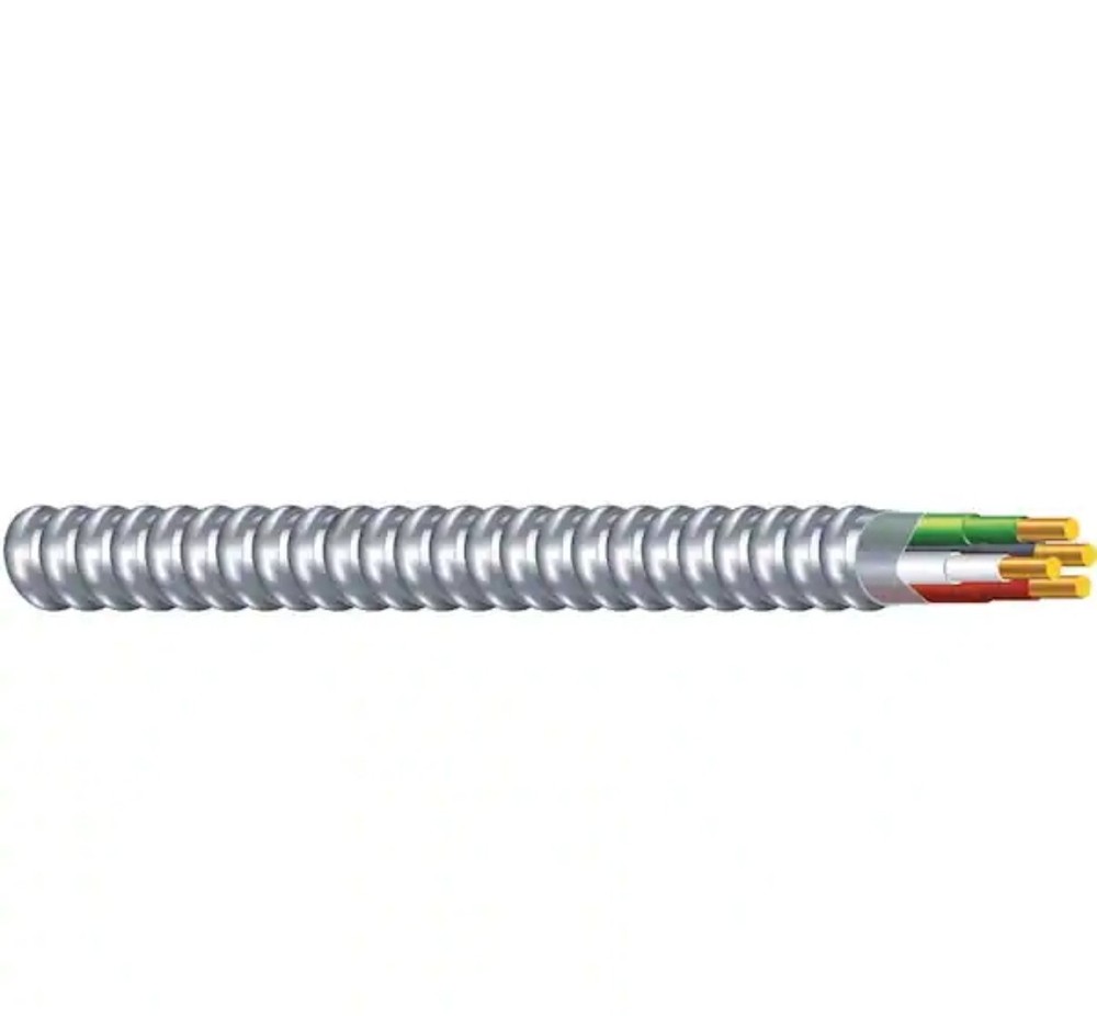 Southwire ARMORLITE 10/3 25FT Solid Copper MC Metal Clad Cable Aluminum Armor