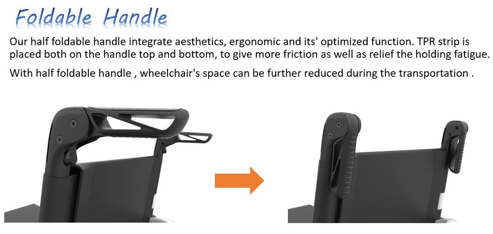 Universal Foldable Push Handle. Fits on 19mm Tubes