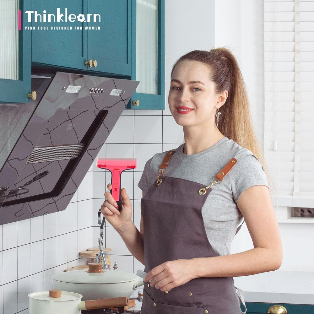 THINKLEARN Razor Blade Scraper Tool, 2Pcs Pink Razor Scraper with 40Pcs Replacem