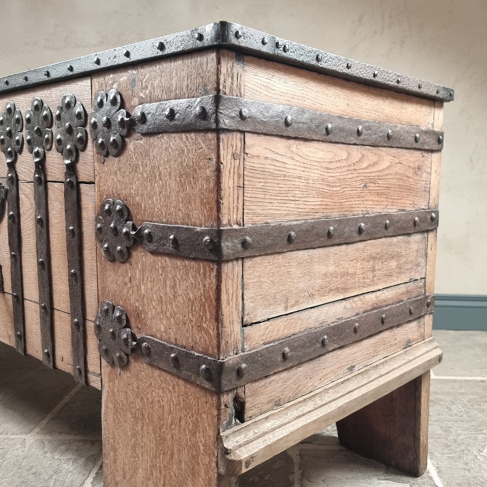 A 16th Century Iron Bound Coffer.