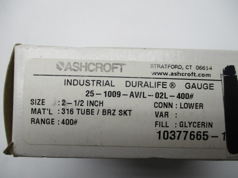 ASHCROFT 25-1009-AWL-02L-400# NSMP