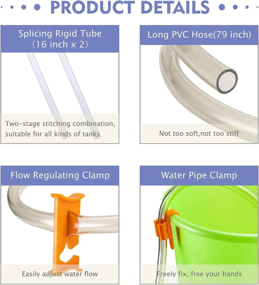 Durable Aquarium Siphon Vacuum Cleaner with Quick Water Change Functionality