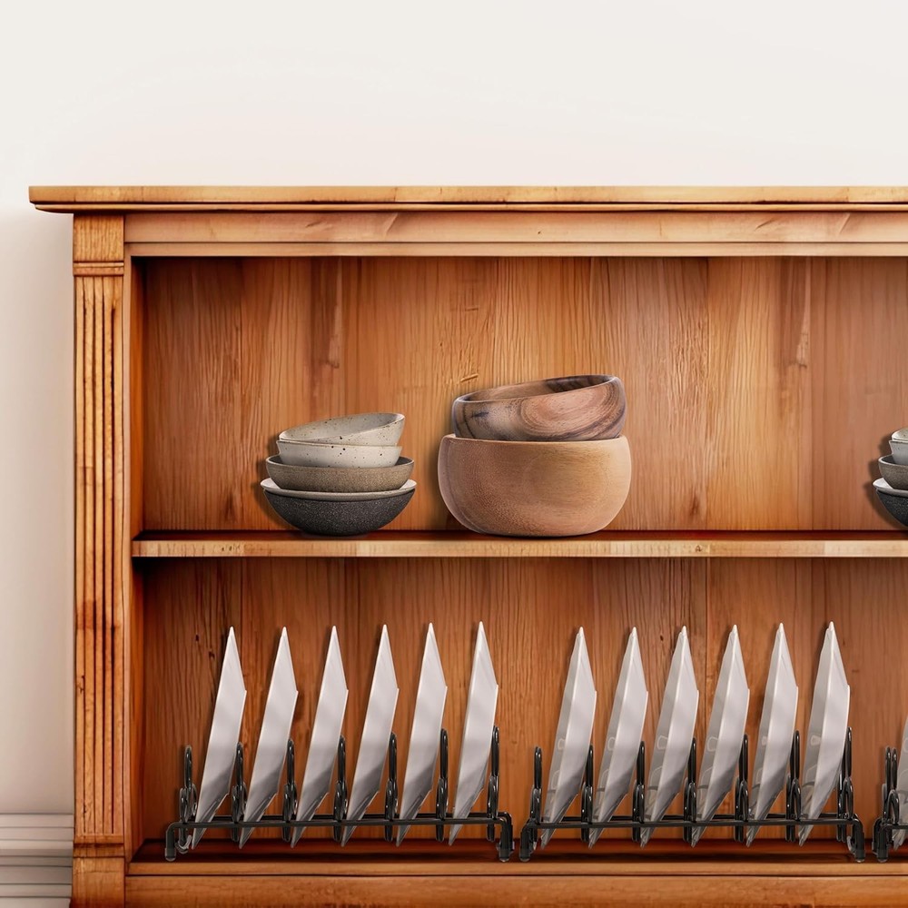 Vertical Plate Stand Holder Dish Rack Dinnerware Organizer W/ Elegant Wire