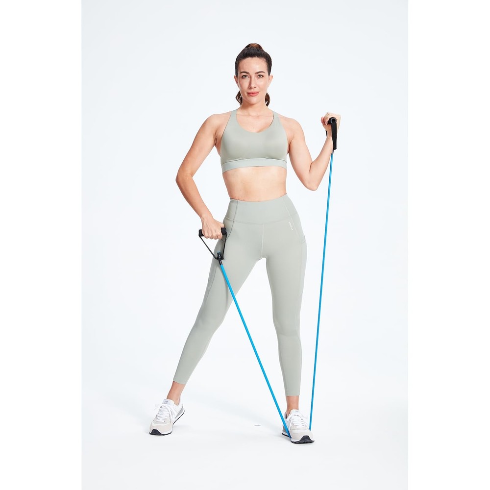 Single Resistance Bands with Handles for Working Extra light-yellow-10 lbs