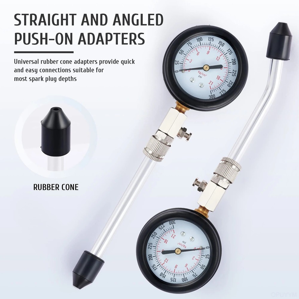 Gasoline Engine Compression Meter Adapter Pressure Gauge Auto Cylinder TesterKit