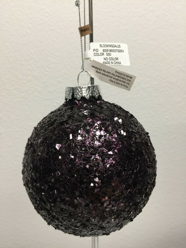 PURPLE GLASS BALL BASIC Christmas Ornament NEW