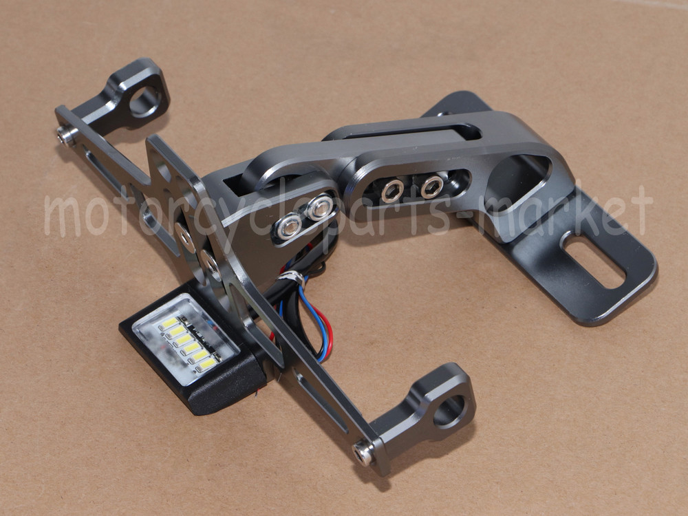 CNC Adjustable Folding License Plate Holder Tail Light Bracket Mount For Yamaha