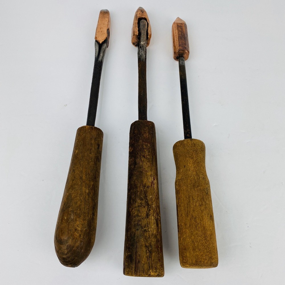 Three Vintage Copper Soldering Tips