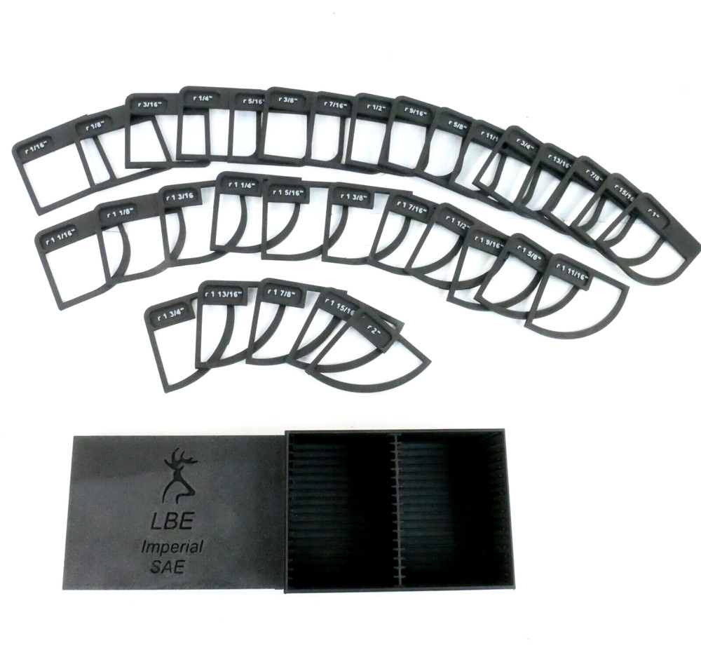 38 pc. Outer Radius Gauge Set With Storage Box Imperial SAE 1/16" - 2"