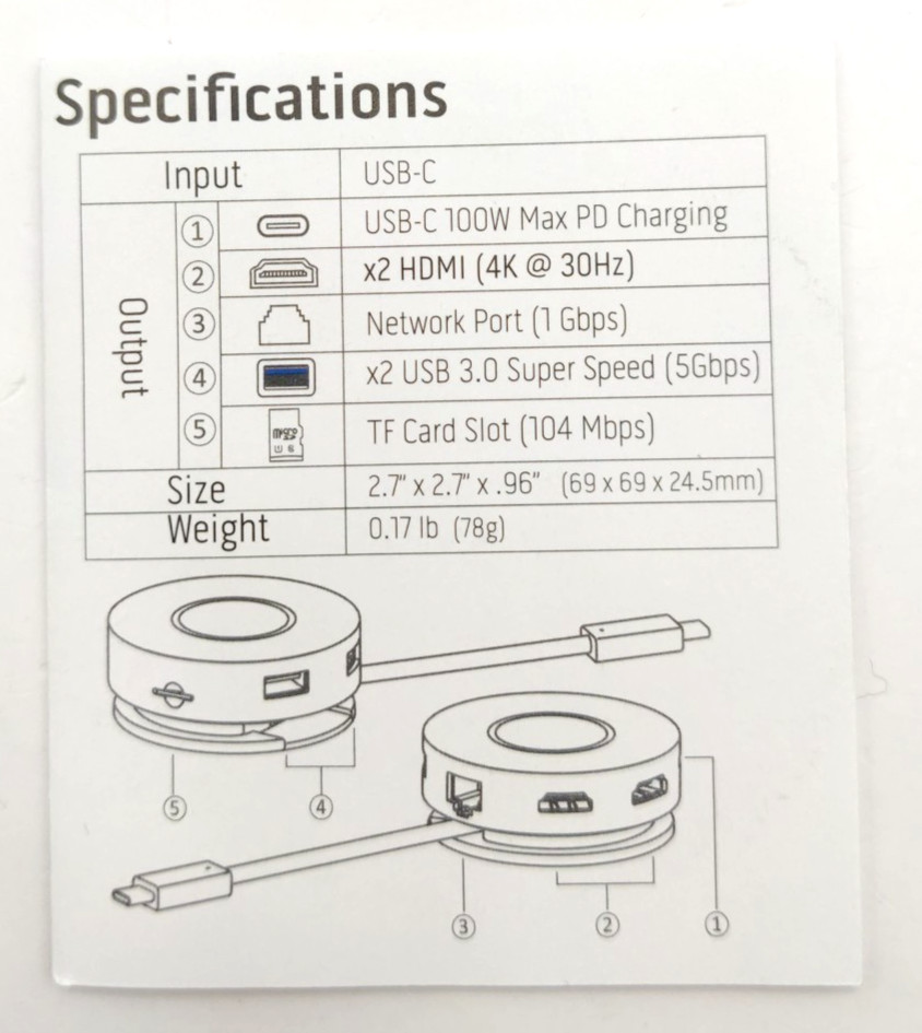 CODi 7 Port USB-C Mini Docking Station