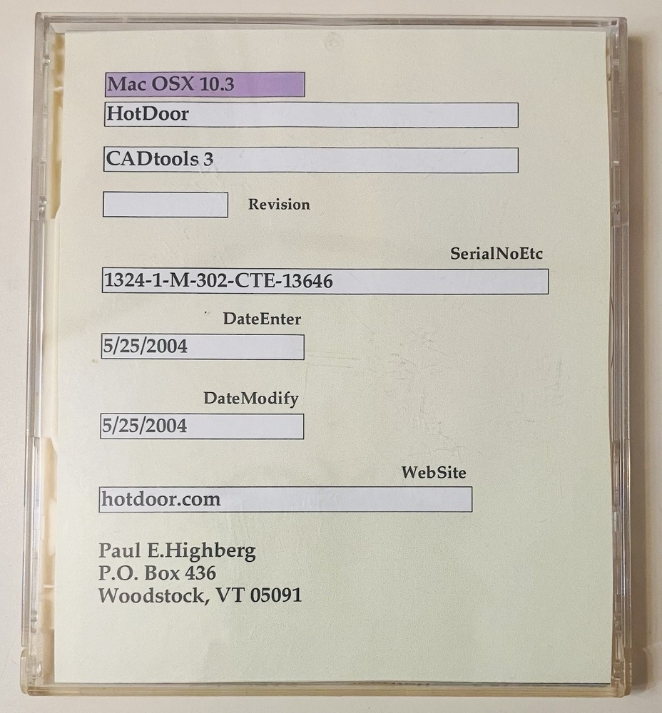 HotDoor CADtools 3 | Adobe Illustrator | Mac OS X 10.3 | 2004 Design Software CD