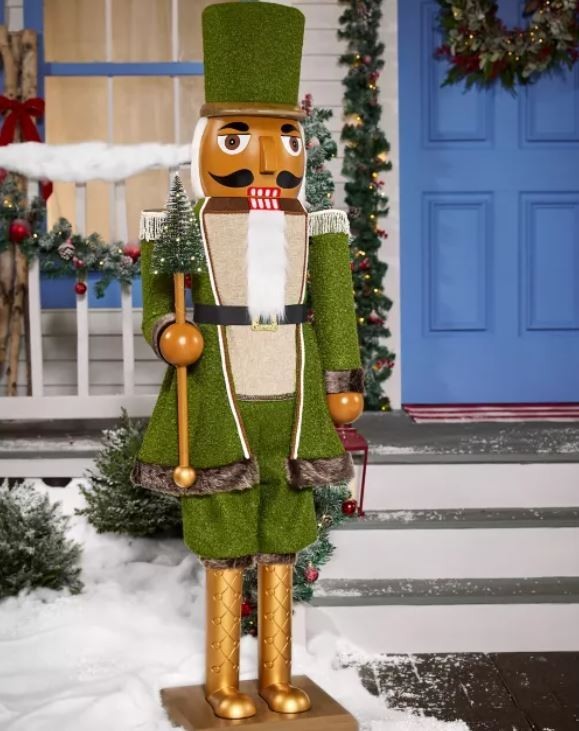 63" ANIMATED GREEN NUTCRACKER CHRISTMAS ANIMATRONIC PROP