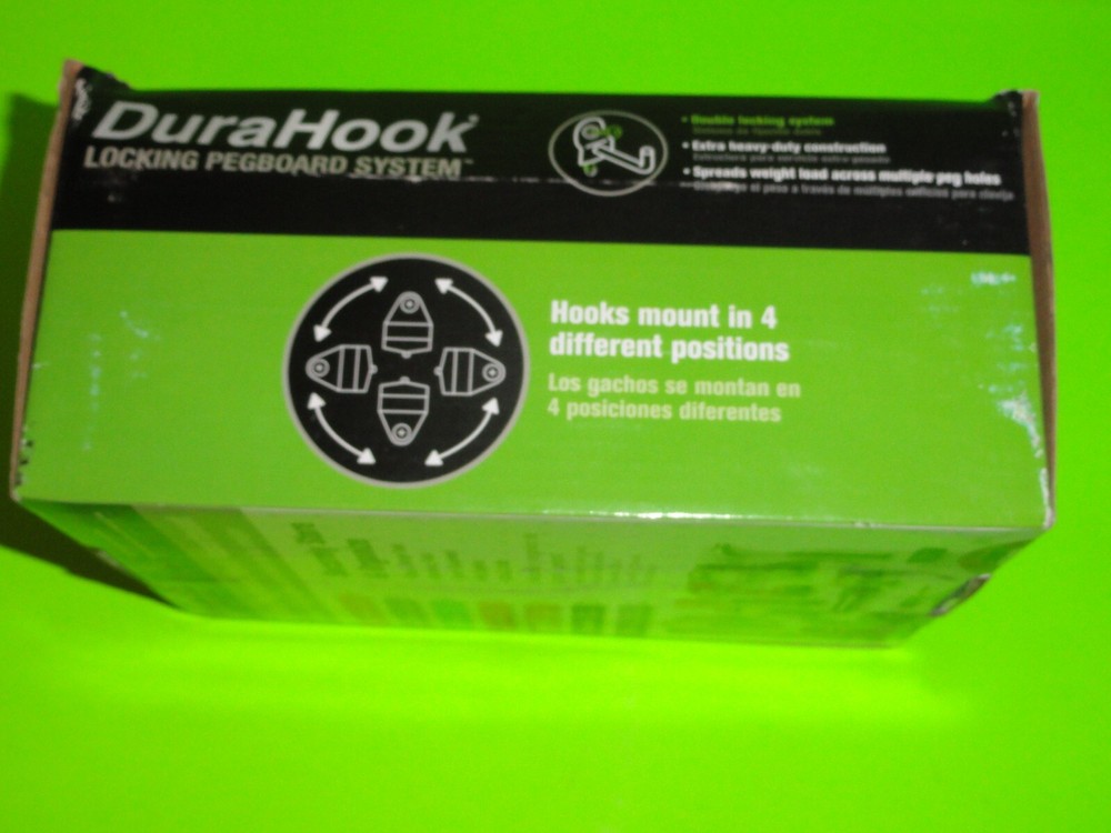 26 PC Kit DuraHook Locking Pegboard System Hook & Bin Wall Storage Organizer NEW